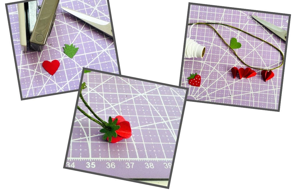 Geschenkverpackung mit einer Leckereibox und Erdbeeren