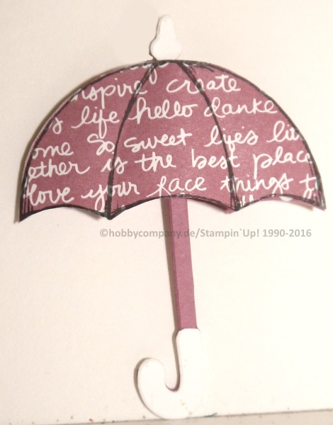 Regenschirme basteln mit Stempelset Donnerwetter