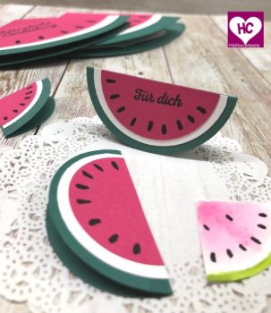 Wassermelone basteln aus Papier