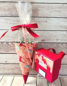 Zur Einschulung, Mini-Schultüte für Geschwister oder als Goodie