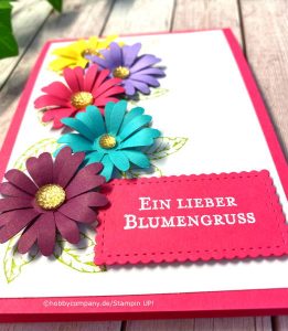 Regenbogen Karte mit Blumen