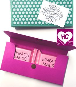 Schokolade verpacken Mini-Verpackungen für 2 quadratische Schoki