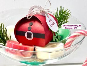 Mini-Zierschachtel Weihnachtsmann für Teelicht