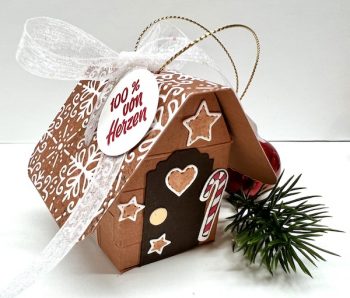 Lebkuchenhaus weihnachtliche Verpackung basteln