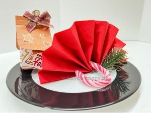 3x Servietten falten weihnachtliche Tischdeko