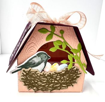Osterbasteln Schokoladenverpackung Vogelhaus