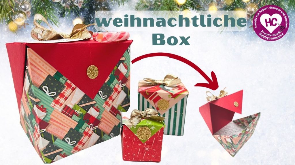 Origamibox als weihnachtliche Verpackung