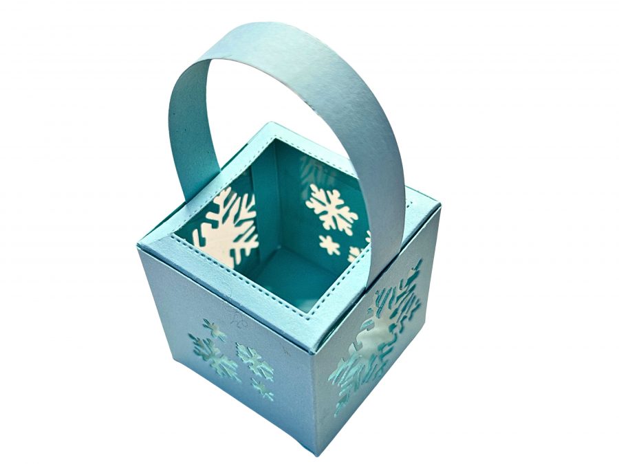 Mini-Laterne basteln mit den Stanzformen Flockenpost von Stampin' Up!