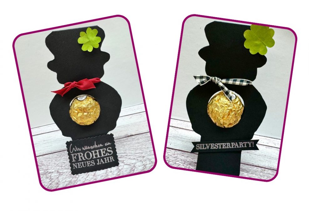 Silvester Bastelideen ein Schornsteinfeger als Tischdeko