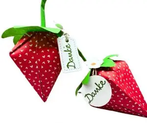 Origami Erdbeer Verpackung basteln