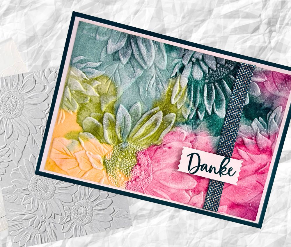3D-Prägefolder Sonnenblumenfeld für tolle Kartentechniken, ganz einfach