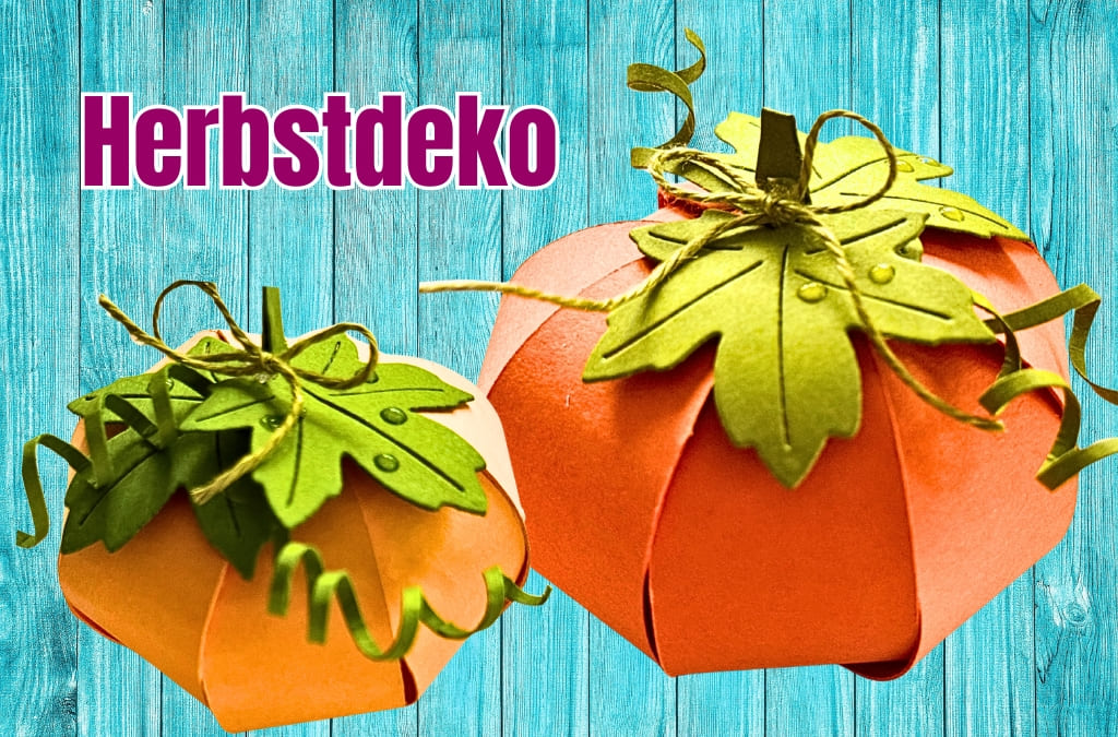 Herbstdeko selber machen - Kürbis aus Papierstreifen basteln
