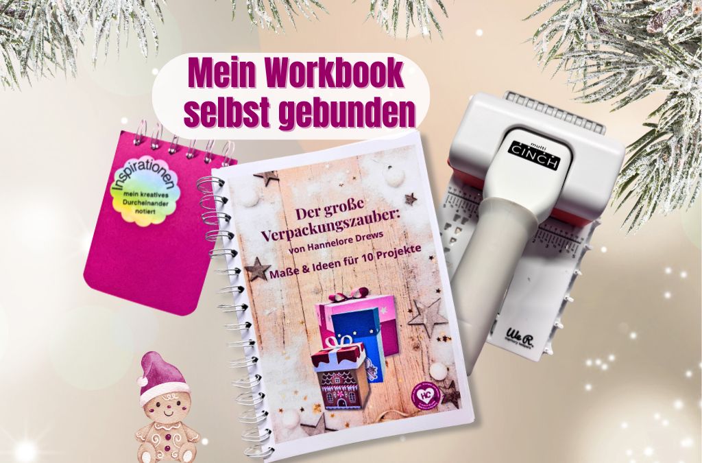 Verpackungen basteln, Workbook mit der Cinch binden