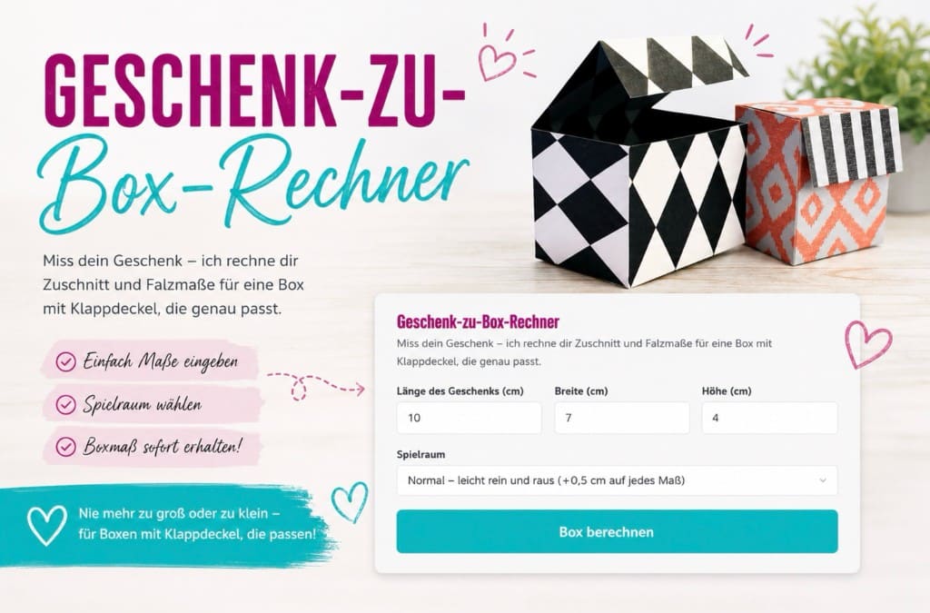Geschenkbox-Rechner schnell und einfach