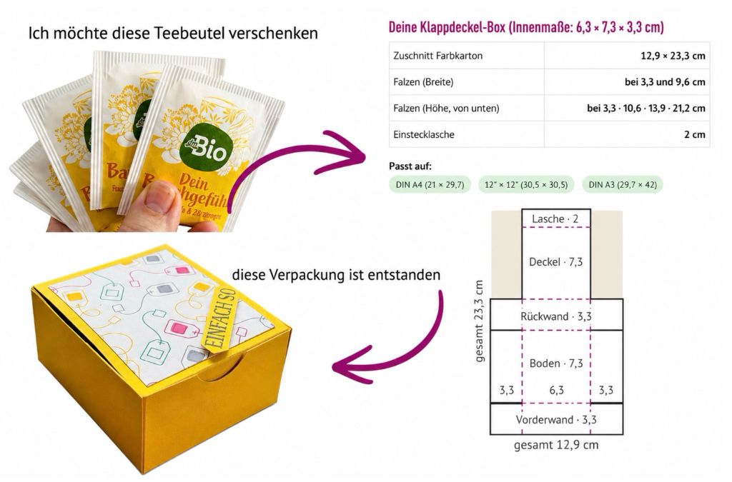 Geschenkbox-Rechner, so einfach funktioniert er