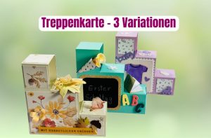 Treppenkarte basteln – eine Form, 3 Ideen