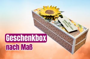 Geschenkbox nach Maß basteln für Tee, Handcreme und Schokolade