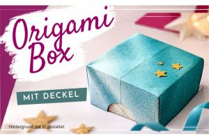 Geschenkbox mit Deckel basteln, eine Origami-Faltung